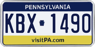 PA license plate KBX1490