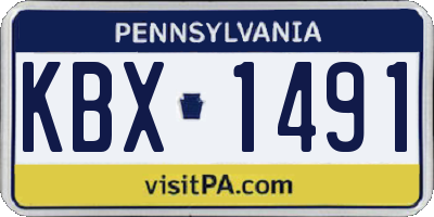 PA license plate KBX1491