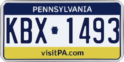 PA license plate KBX1493