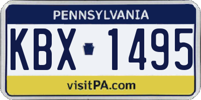 PA license plate KBX1495