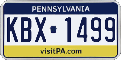 PA license plate KBX1499