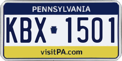 PA license plate KBX1501
