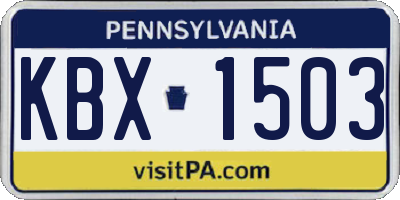 PA license plate KBX1503
