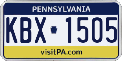 PA license plate KBX1505