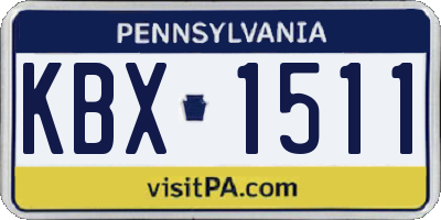 PA license plate KBX1511