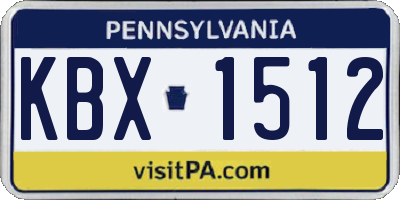 PA license plate KBX1512