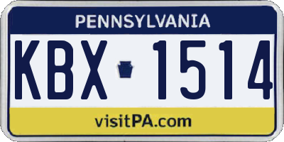 PA license plate KBX1514