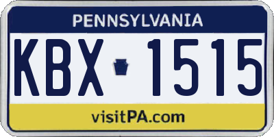 PA license plate KBX1515