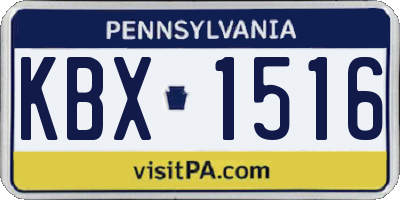 PA license plate KBX1516