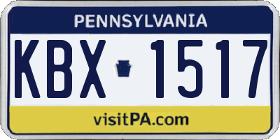 PA license plate KBX1517