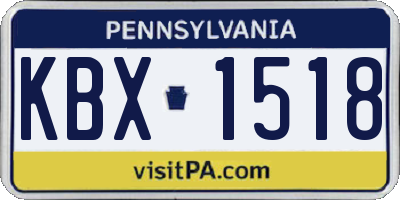 PA license plate KBX1518