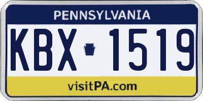 PA license plate KBX1519