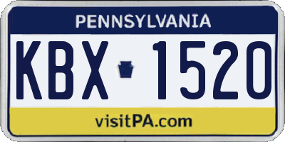 PA license plate KBX1520