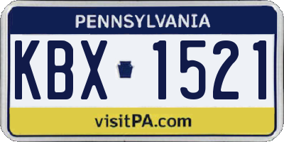 PA license plate KBX1521
