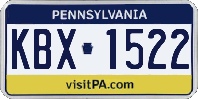 PA license plate KBX1522