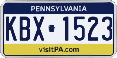 PA license plate KBX1523