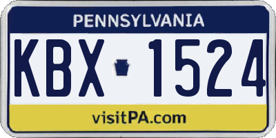 PA license plate KBX1524