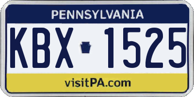 PA license plate KBX1525
