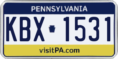 PA license plate KBX1531