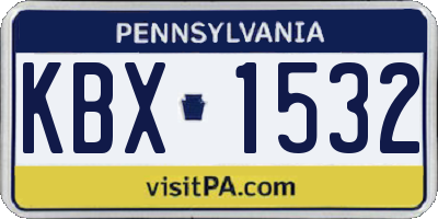 PA license plate KBX1532