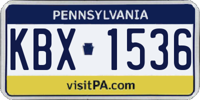 PA license plate KBX1536