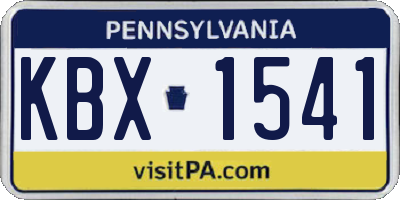 PA license plate KBX1541