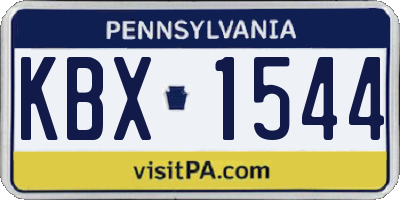 PA license plate KBX1544