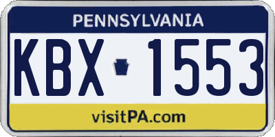 PA license plate KBX1553