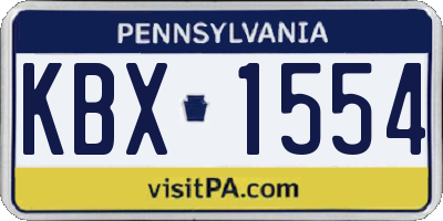 PA license plate KBX1554