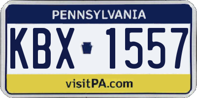 PA license plate KBX1557