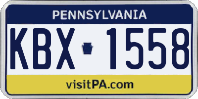 PA license plate KBX1558