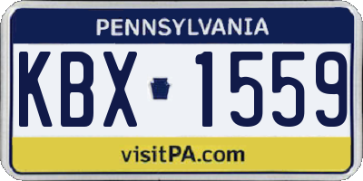PA license plate KBX1559