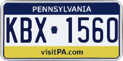 PA license plate KBX1560
