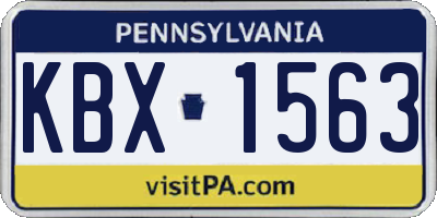 PA license plate KBX1563