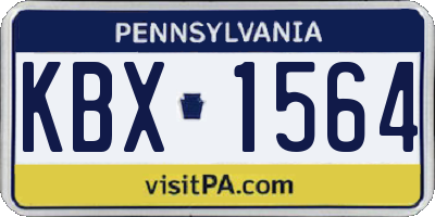 PA license plate KBX1564