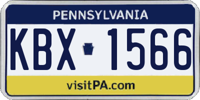 PA license plate KBX1566