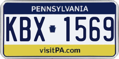 PA license plate KBX1569