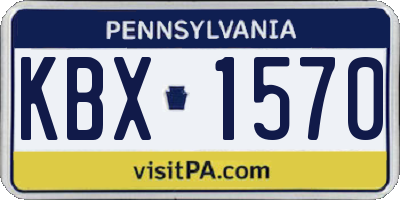 PA license plate KBX1570
