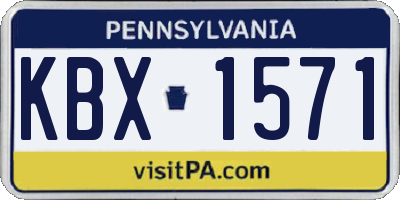 PA license plate KBX1571