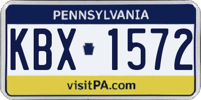 PA license plate KBX1572