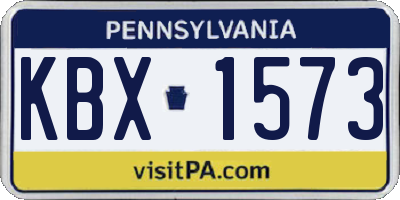 PA license plate KBX1573