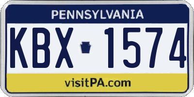 PA license plate KBX1574