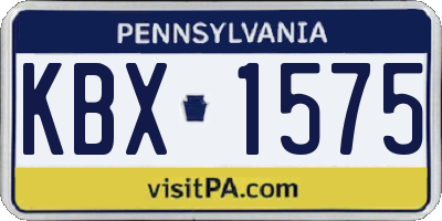 PA license plate KBX1575