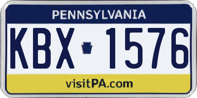PA license plate KBX1576