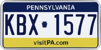 PA license plate KBX1577