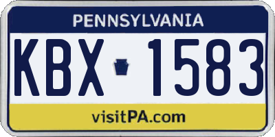 PA license plate KBX1583