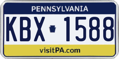 PA license plate KBX1588