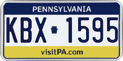 PA license plate KBX1595