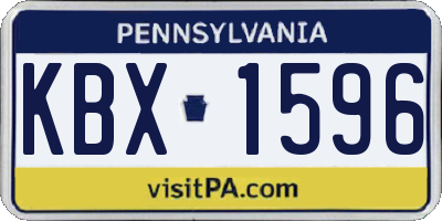 PA license plate KBX1596