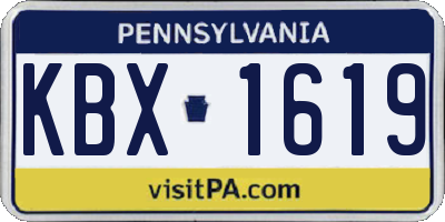 PA license plate KBX1619